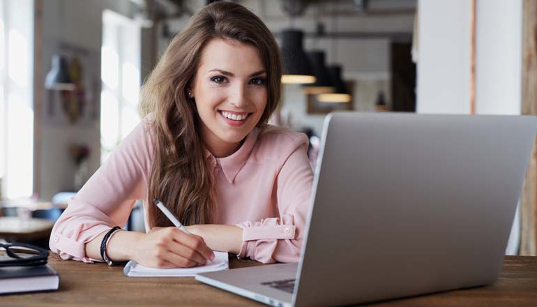 Woman Wearing light pink Long Sleeve Shirt